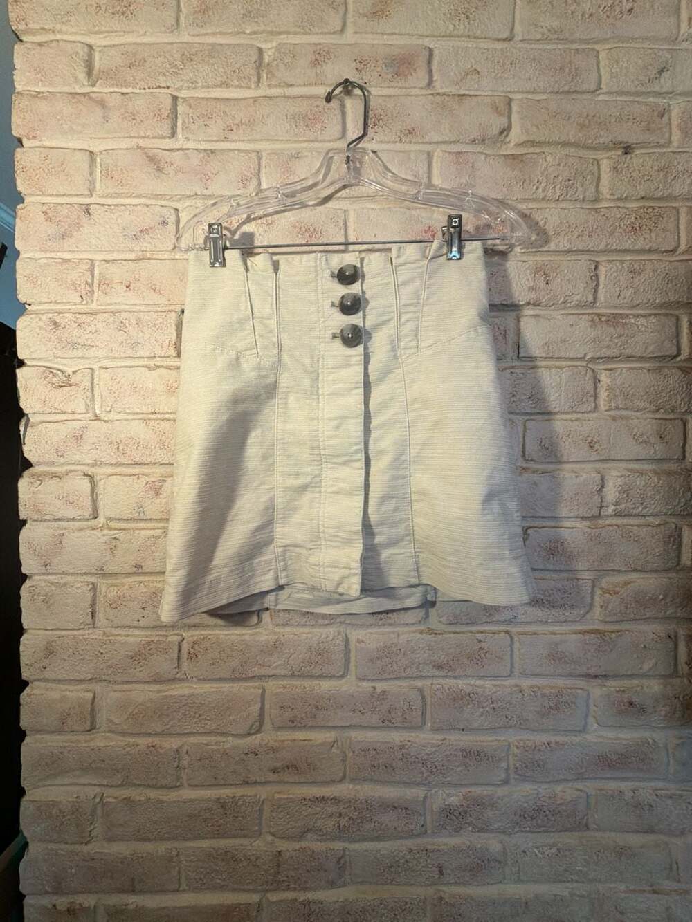 Free People Every Minute Every Hour Button-Front Mini Skirt